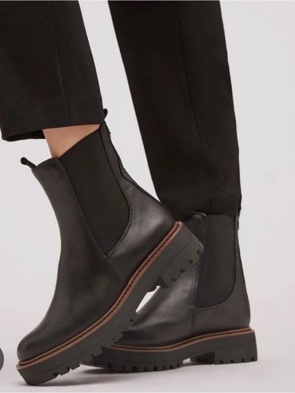Sam Edelman Black Lug Sole Chelsea Ankle Boots